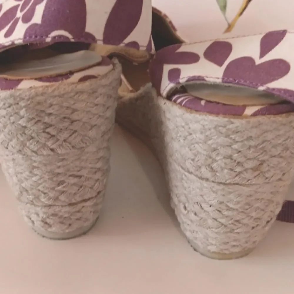 Boden Fabric Floral Wedge Espadrilles